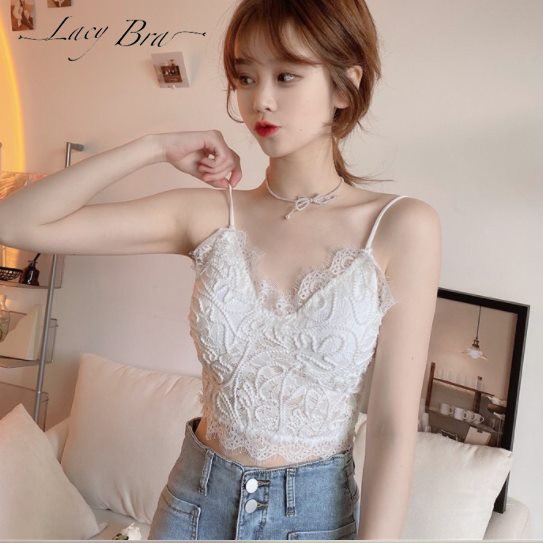 Áo Bra Rem Mềm Họa Tiết Nổi Bo Chun Lưng Xinh Xắn Lacy Bra - Al27