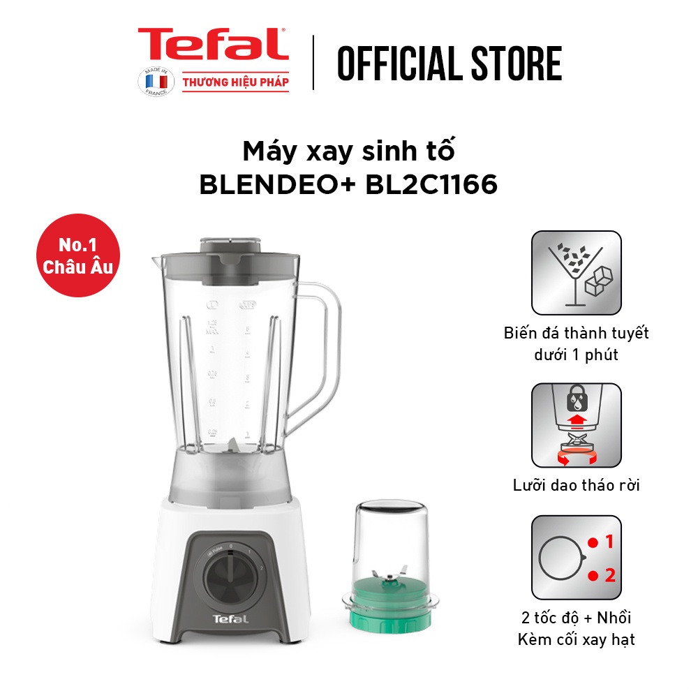 [Mã ELBSJBP04 giảm 12% đơn 500K] Máy xay sinh tố Tefal Blendeo+ BL2C1166 - 450W, 1.25L