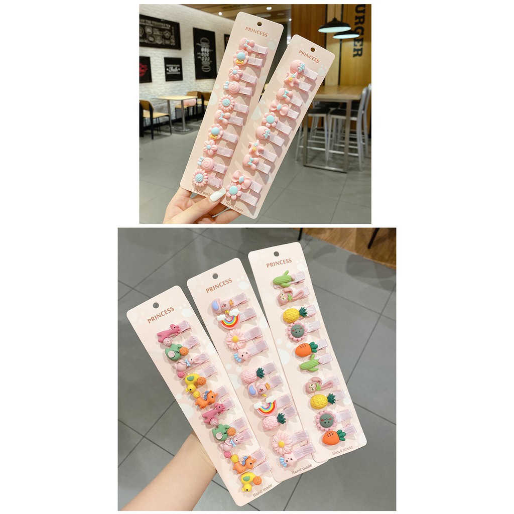 [Set 10 kẹp] Kẹp mái cho bé GALANO kẹp tóc bé gái họa tiết hoạt hình dễ thương FAH-001252