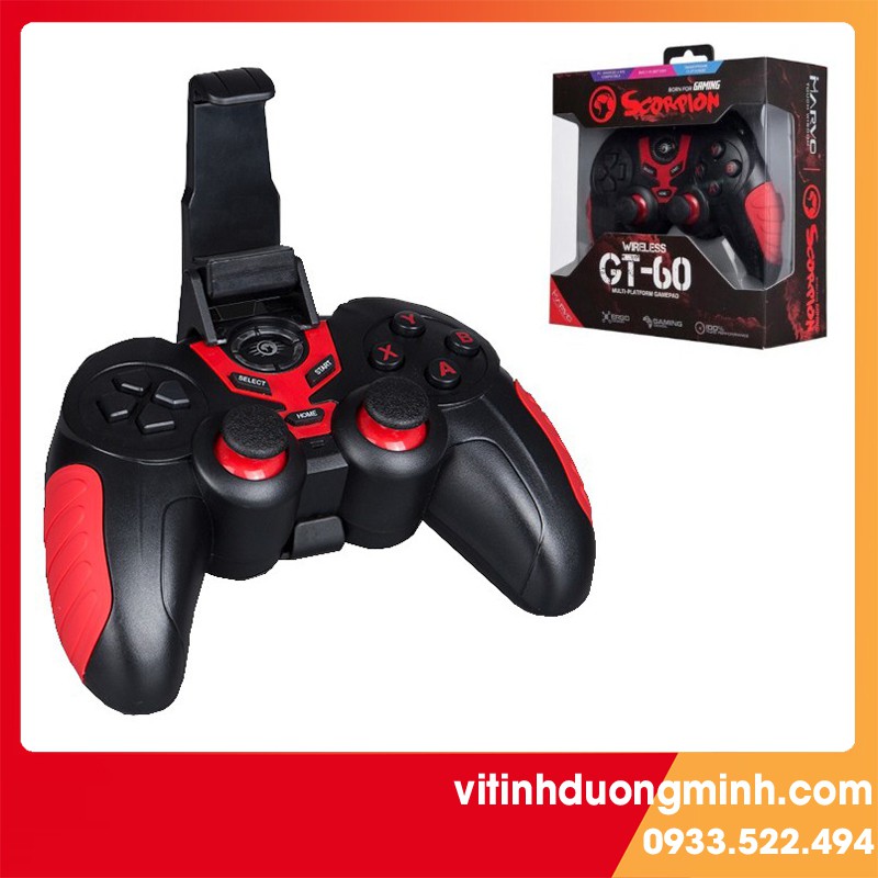 Tay cầm chơi game không dây bluetooth Marvo GT-60 hỗ trợ Android/IOS/PC (Đen)