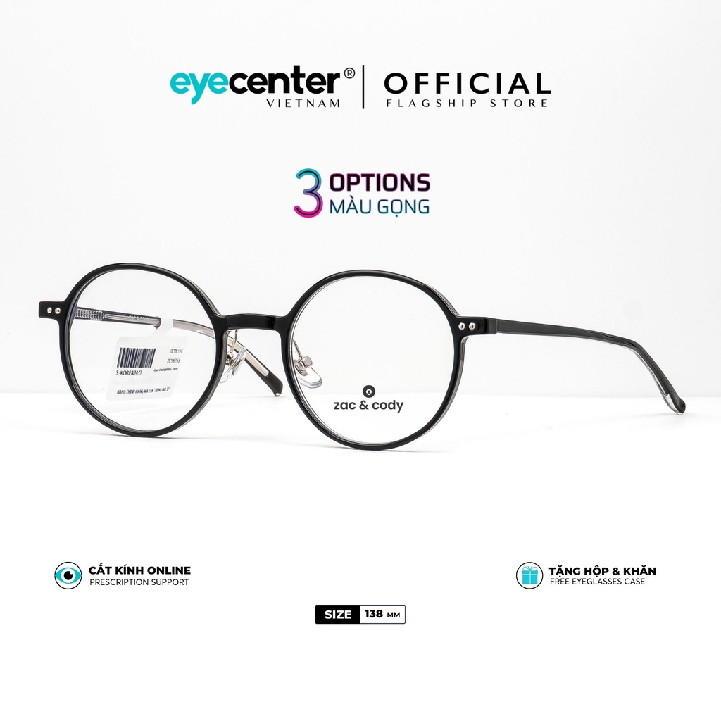 Gọng kính cận nam nữ JAM chính hãng ZAC & CODY A18-S lõi thép chống gãy nhập khẩu by Eye Center Vietnam