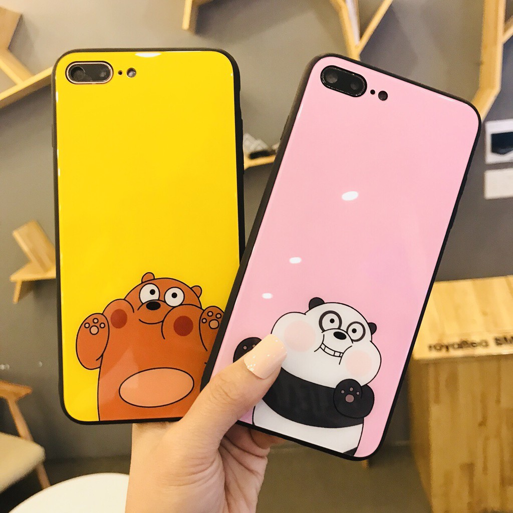 [ IPHONE ] Ốp Lưng Kính Cường Lực Panda Kute - A109