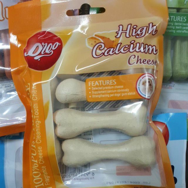 Xương gặm canxi sạch răng cung cấp khoáng chó Orgo High Calcium khử hôi miệng- Xương gặm dinh dưỡng cung cấp dd cho mèo