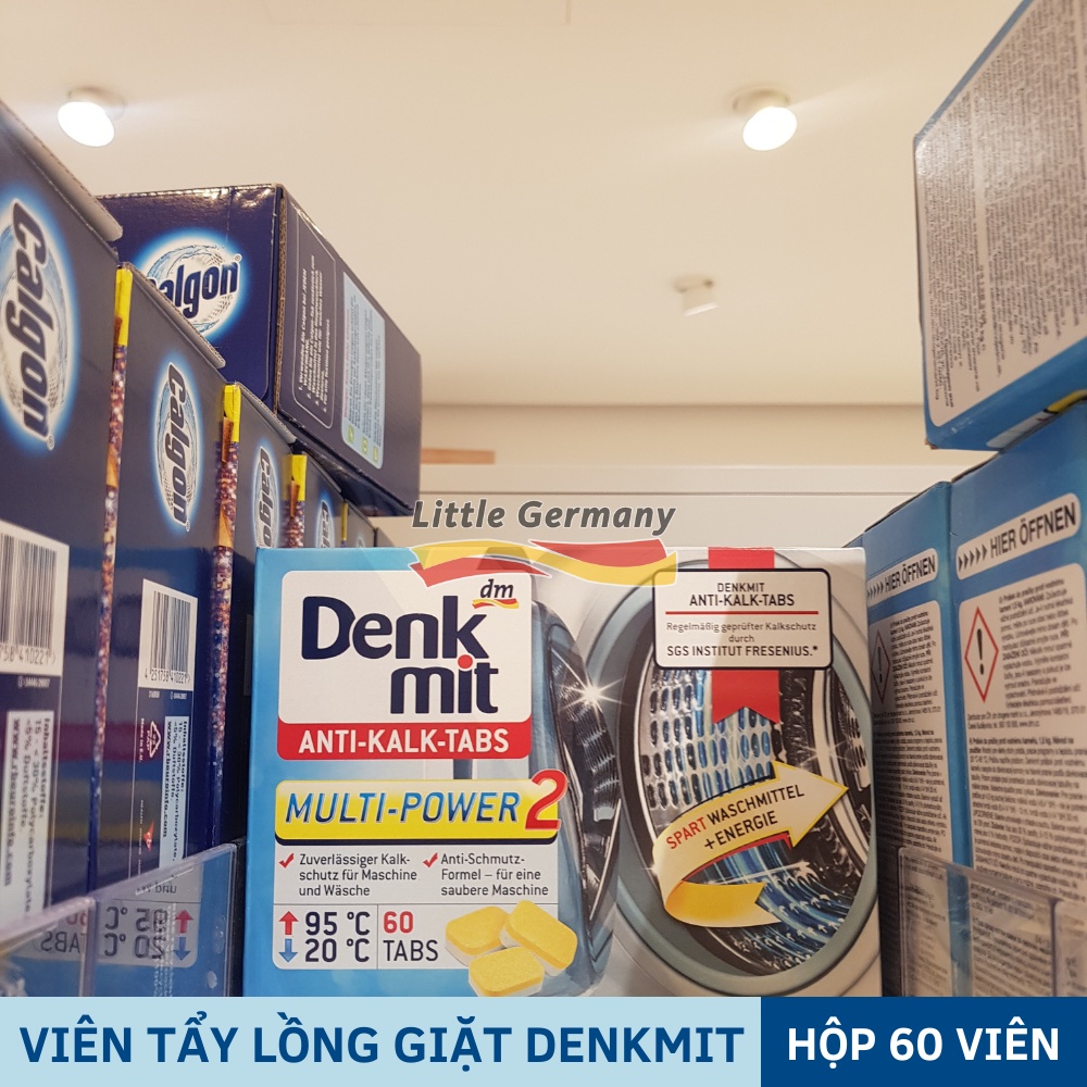 Viên tẩy lồng giặt Denkmit - Diệt khuẩn, loại bỏ mùi hôi, cặn canxi máy giặt - Hàng Đức chính hãng
