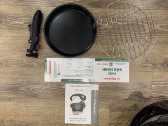 NỒI CHIÊN KHÔNG DẦU NAGAKAWA NAG3301 6L NGHIÊNG 45 độ KẾT HỢP XOAY 360 ĐỘ