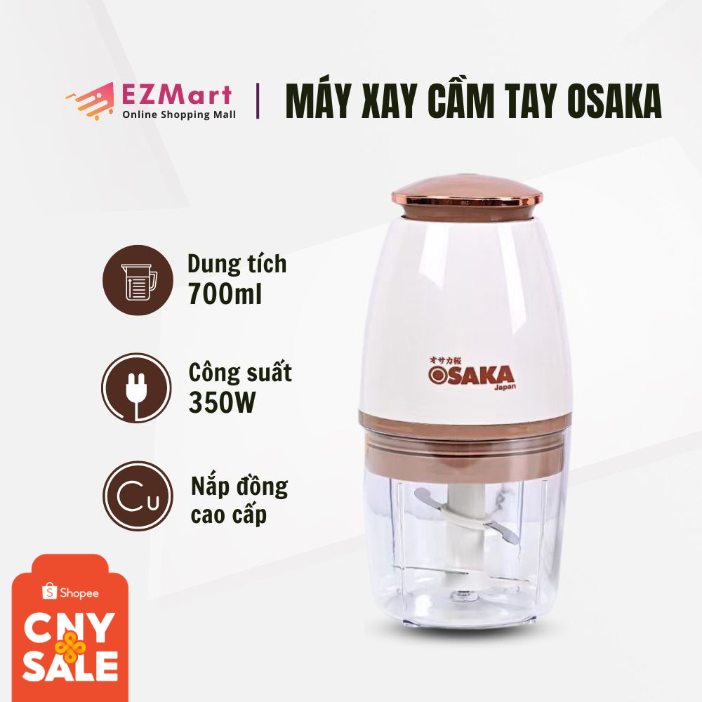 [BH 12 THÁNG] Máy Xay Nhật Bản Đa Năng Mẫu Mới Cao Cấp Osaka Nắp Đồng, Công Suất 350W Thiết Kế Nhỏ Gọn, Chắc Chắn