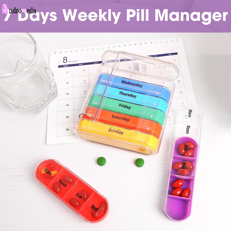 1 Hộp Chứa Thuốc Viên Chống Ẩm 28 Ngăn Cỡ Lớn Chống Nước Nhiều Màu Sắc Dùng Khi Đi Du Lịch