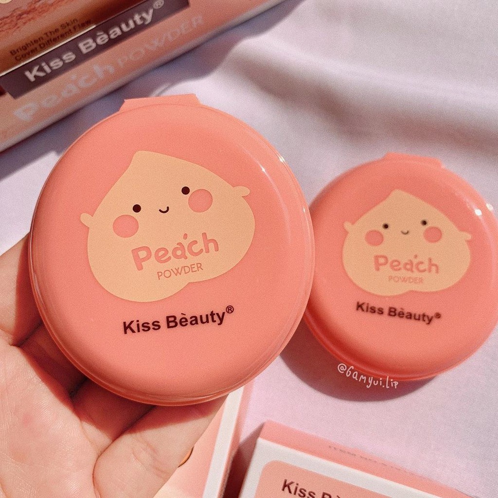 Phấn nén bắt sáng KISS BEAUTY Peach🍑 siêu kiềm dầu made in THÁI LAN | BigBuy360 - bigbuy360.vn