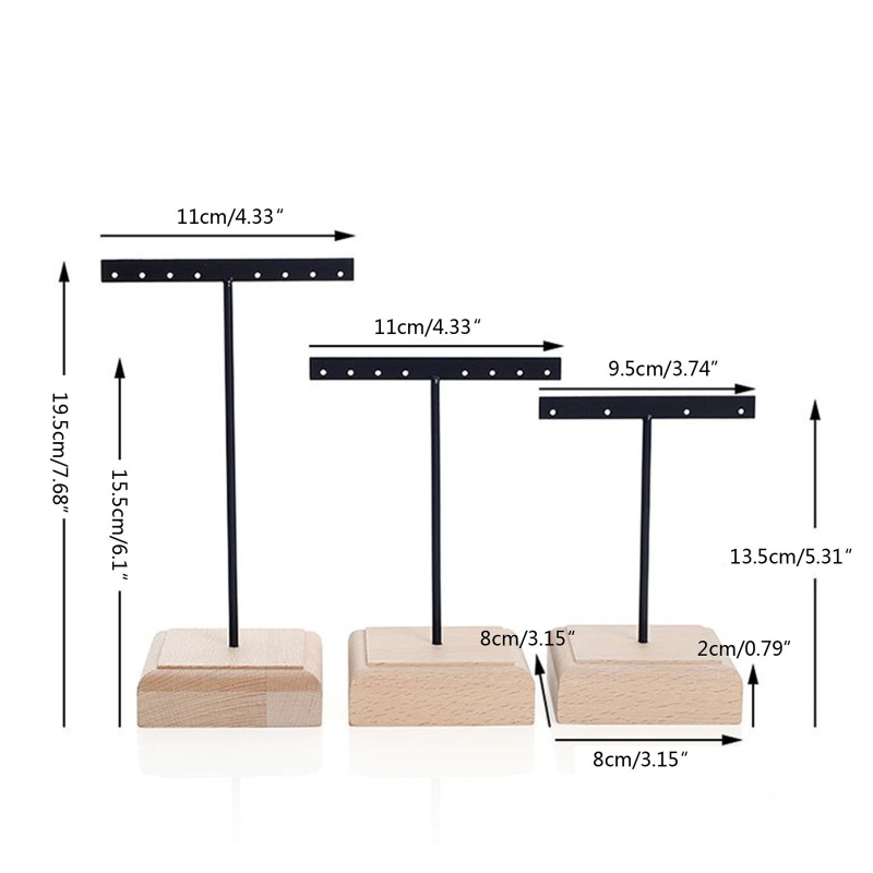 Flgo Kệ Sắt Chữ T Màu Trơn Đựng Bông Tai Tiện Dụng