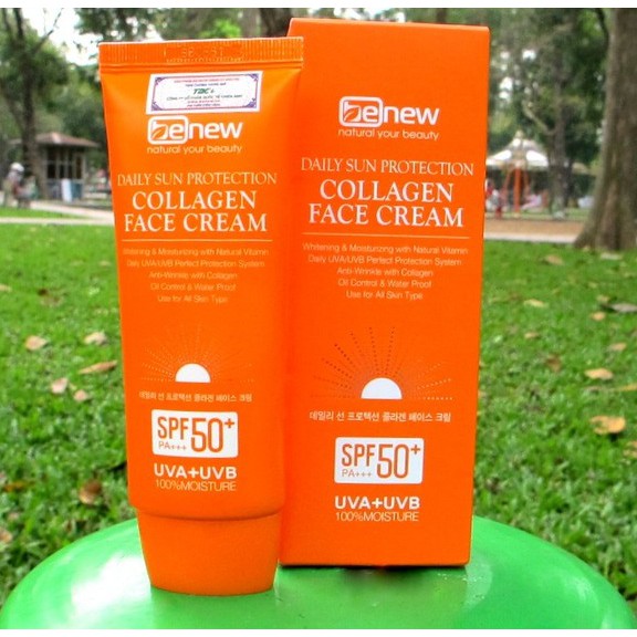 Kem chống nắng trắng da Collagen Benew Face Sun Cream Spf 50pa+++ Hàn quốc cao cấp 70ml/Hộp