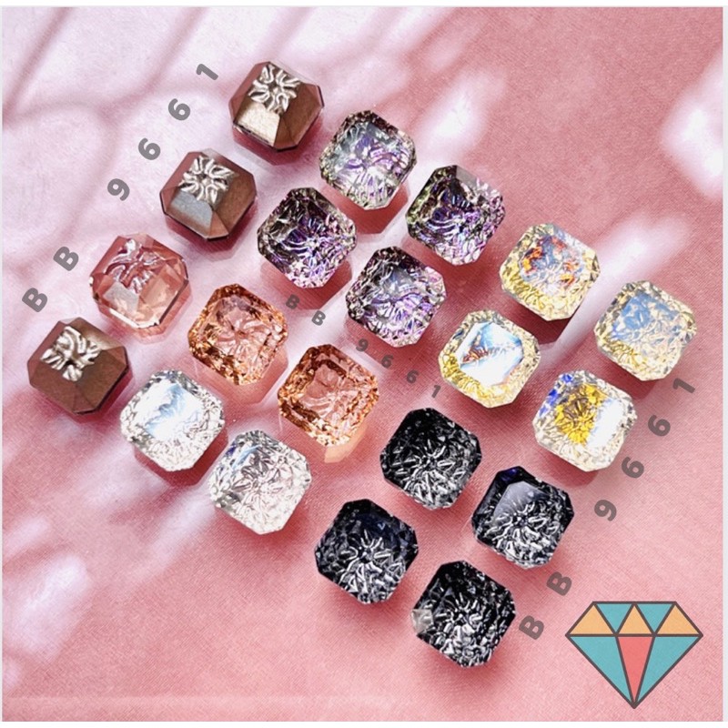 Pha Lê Vuông -Móng Nail- Đá KHỐI Cao cấp size 10*10mm
