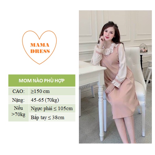 Váy bầu thời trang thiết kế đẹp giá rẻ chất NHUNG TĂM ấm áp CÓ HOA NGỰC XINH phù hợp công sở V46