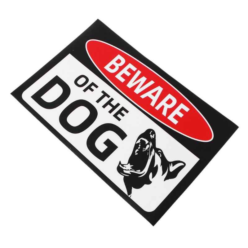 Đề Can Cảnh Báo In Chữ Beware of Dog Dán Cửa Sổ Trong Nhà / Ngoài Trời