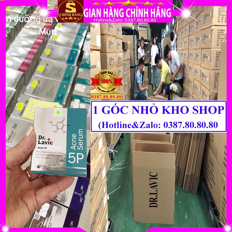 Tinh chất serum xóa mụn thâm dưỡng trắng da loại tốt 5P Dr.lavic đẩy mụn ẩn đầu đen cám cho da dầu nhạy cảm khô 5k step2