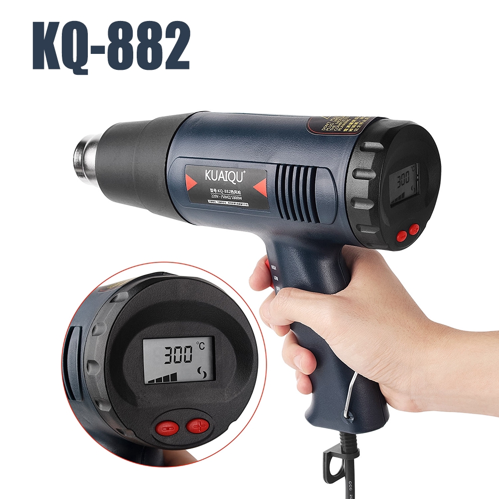 kq882 Súng hơi nóng cầm tay1800W Súng điều chỉnh nhiệt độ kỹ thuật số
