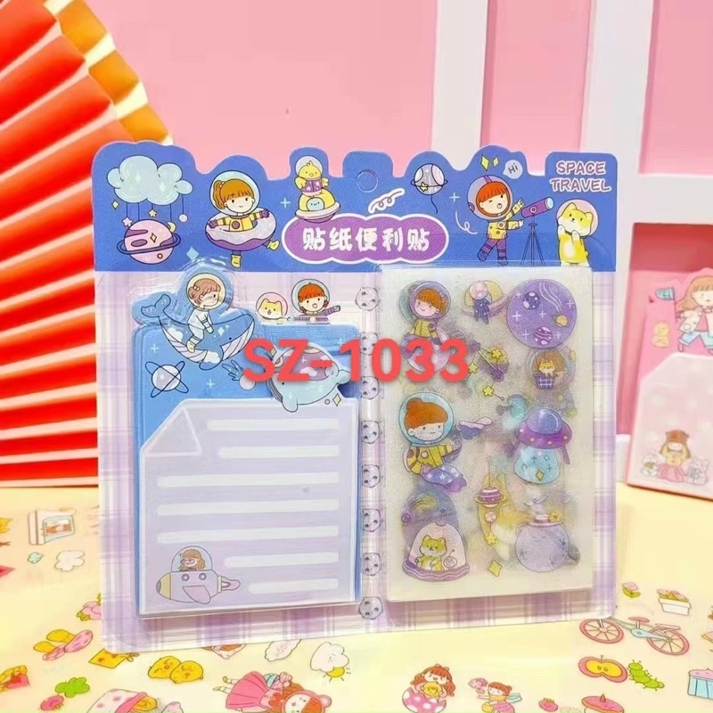 Sticker kèm giấy nhớ