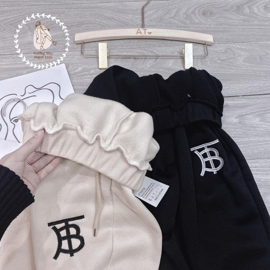 Quần Jogger Nỉ Bông Thêu