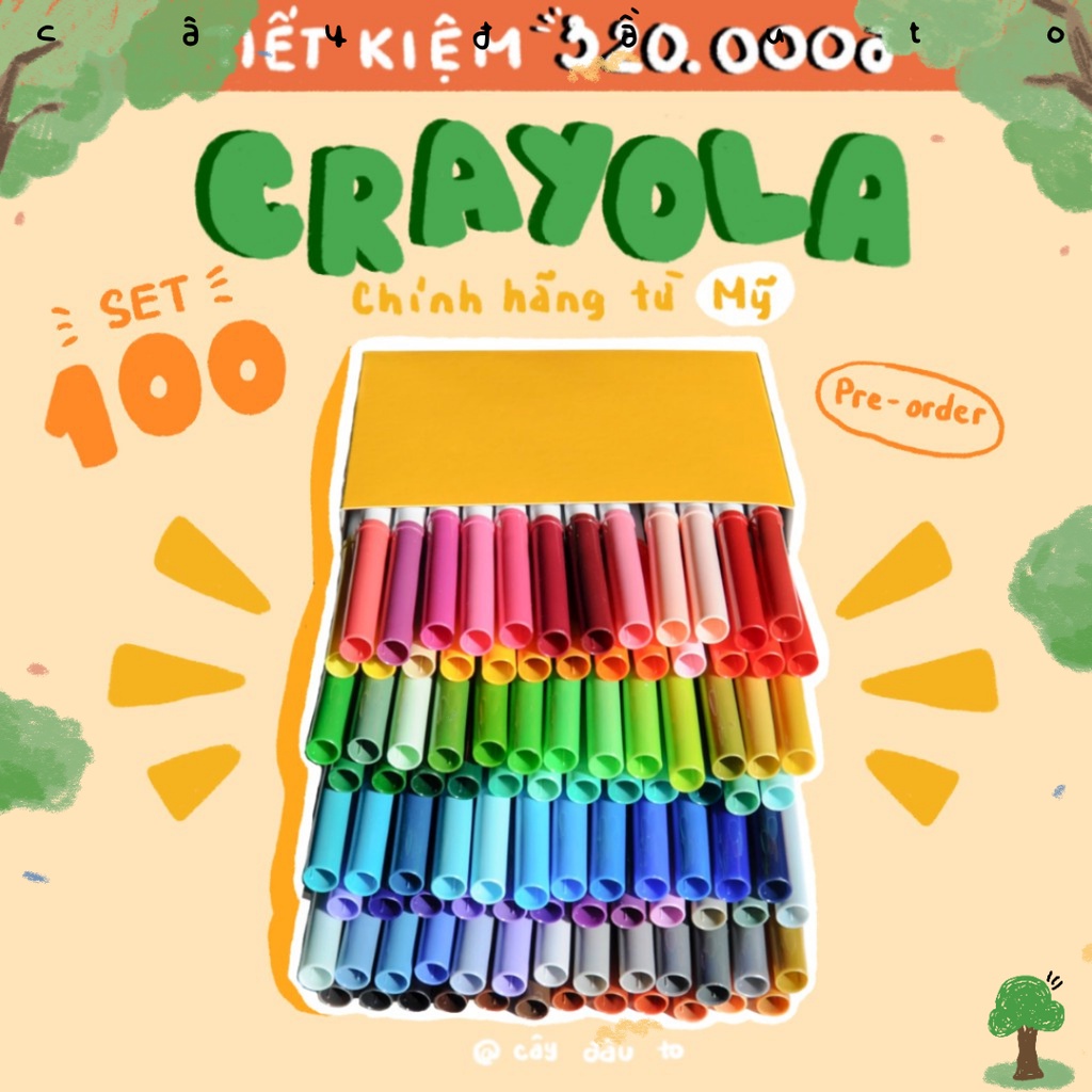 Bộ Bút Lông Nhiều Màu Crayola Super Tips Mỹ Cây Đầu To