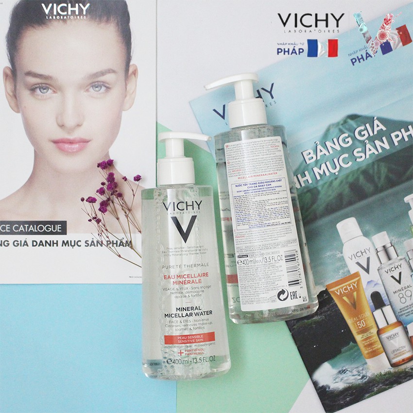 [NHẬP KHẨU-TEM PHỤ] Nước tẩy trang VICHY dành cho da nhạy cảm - da dầu và da hỗn hợp  400ml