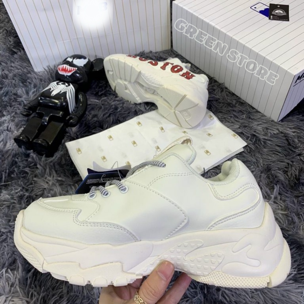 Giày Thể Thao Nam Nữ Boston - Sneaker độn đế 2 lớp da xin tăng chiều cao, MLB Boston trẻ trung, năng động