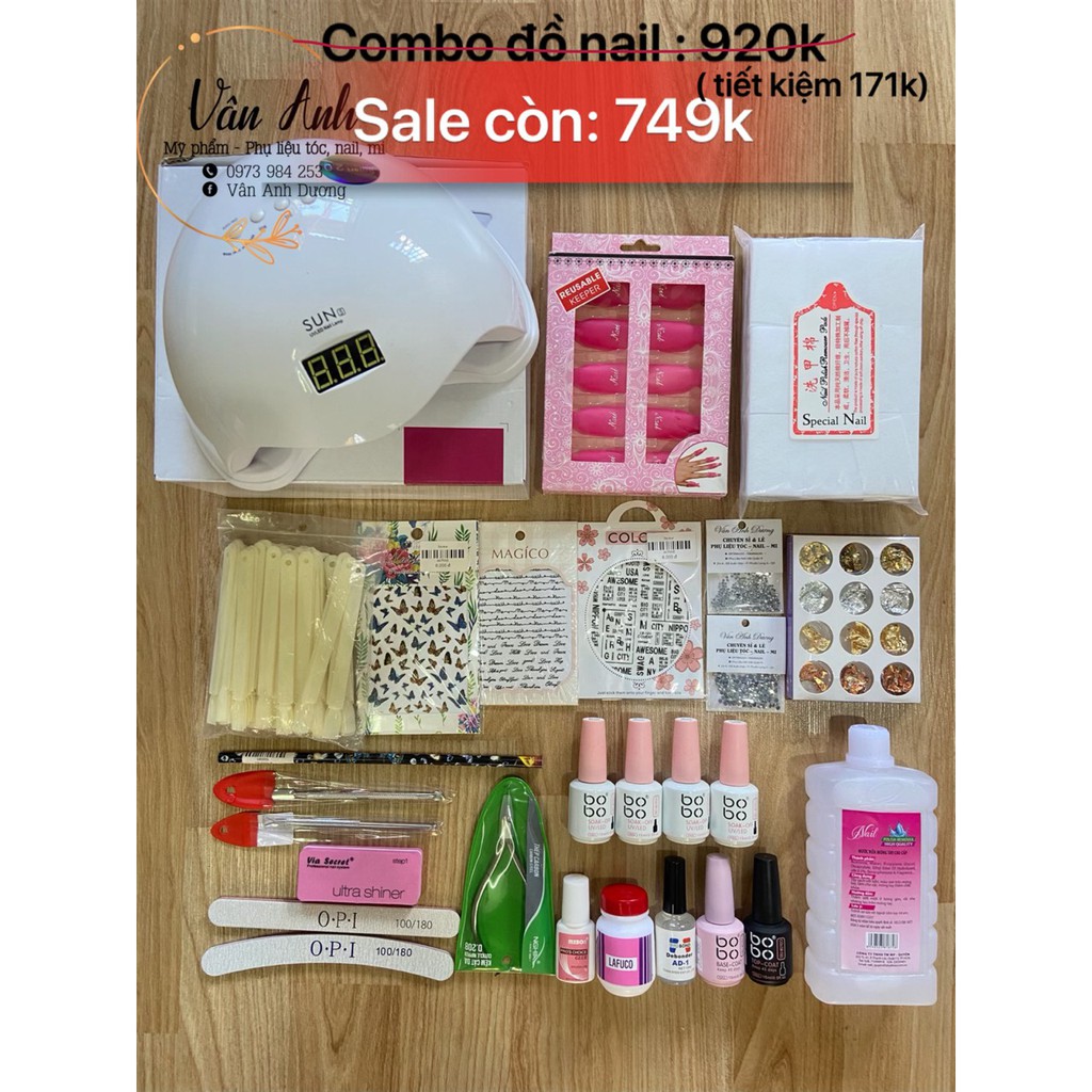 Combo Đồ Nail Cơ Bản Cho Người Mới Bắt Đầu ( Tặng Kèm Bình OPI )