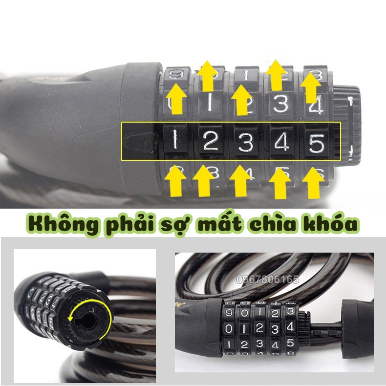 Khoá Dây 5 Số Cao Cấp – Khoá Mật Khẩu 5 Số Chống Trộm Chắc Chắn