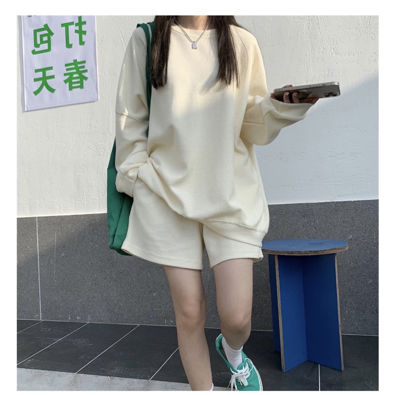 Áo len SUXI tay dài cổ tròn màu trơn phong cách Hàn Quốc thời trang mùa thu dành cho nữ