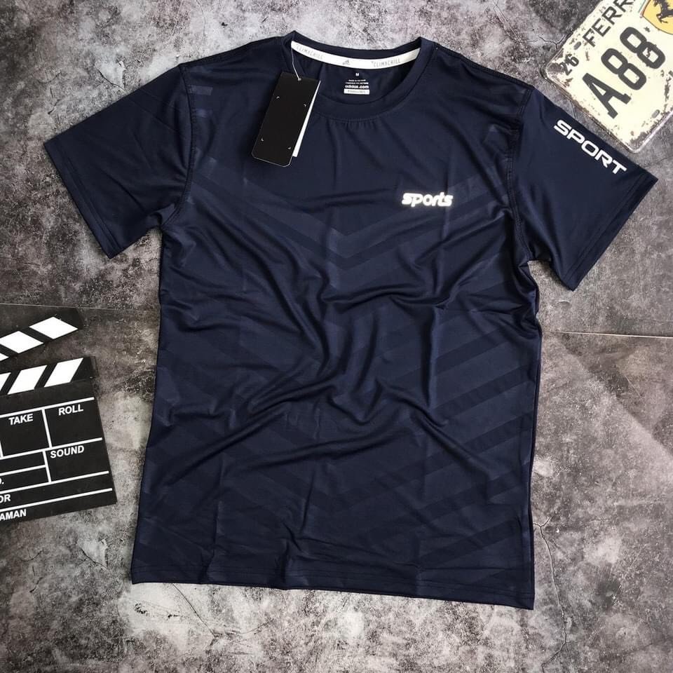 Áo thun lạnh siêu mát dập vân chìm in chữ SPORT cực đẹp