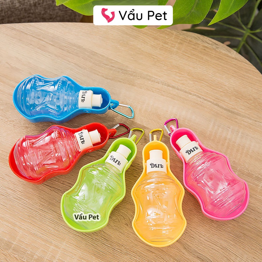 Bình nước du lịch cao cấp cho chó mèo thú cưng 250ml - Bình đựng nước chó mèo Vẩu Pet Shop