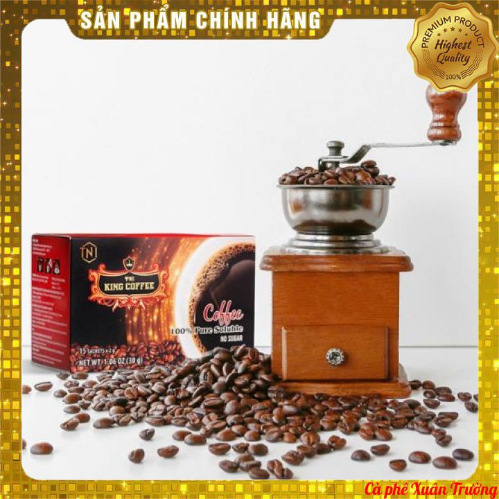 Cà phê hòa tan đen không đường KING COFFEE - Hộp 15 gói x 2 g (30 g)