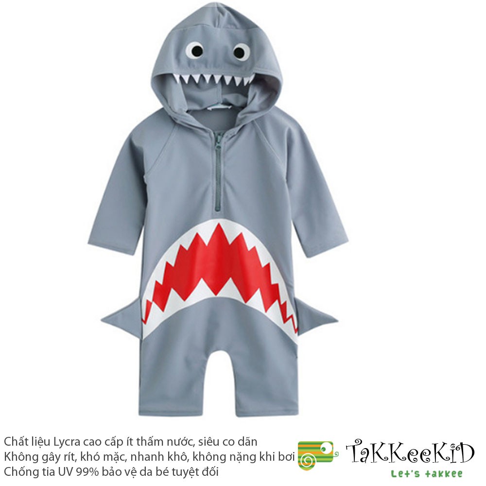 Đồ Bơi Bé Trai, Bộ Bơi Bé Trai Baby Shark Có Mũ Tiện Lợi, Chất Liệu Cao Cấp Chống Tia UV