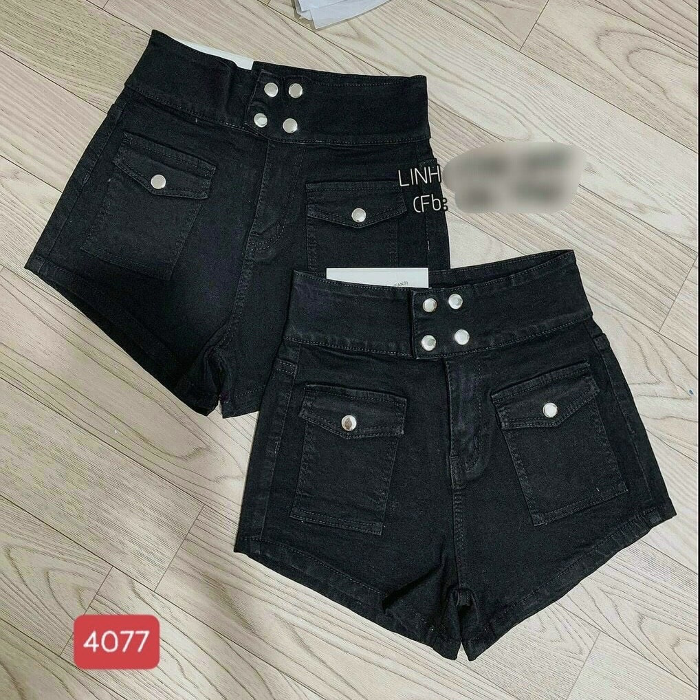 Quần short jean nữ 2 túi lưng cao, chất jeans co dãn mẫu short được ưa chuộng 2021 King168 - SNN02