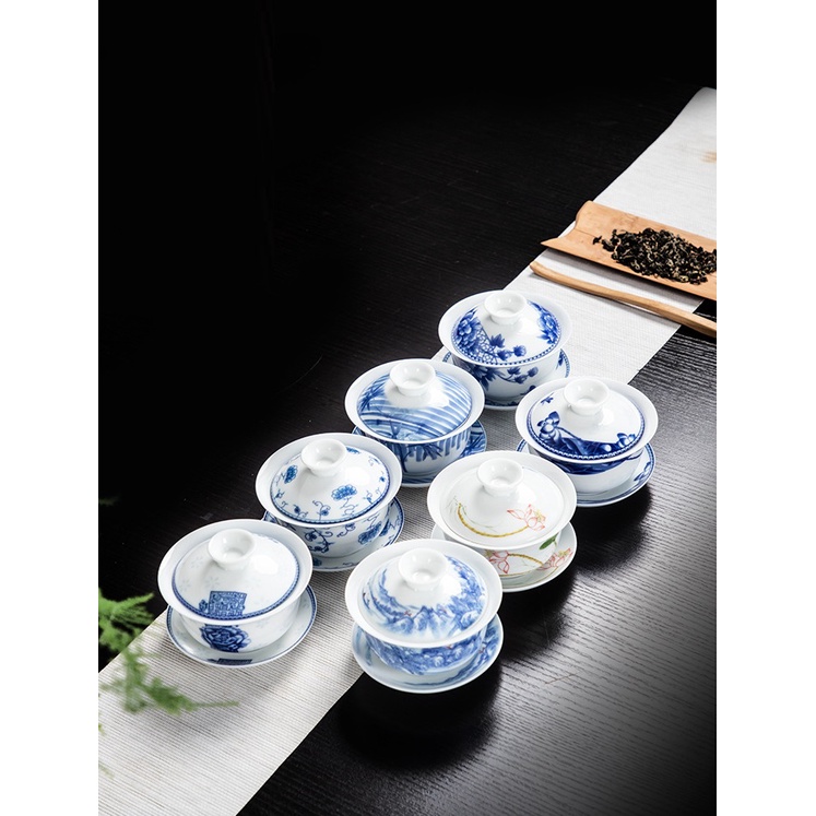 Chén Khải sứ trắng Bạch Định thấu quang 120 ml tới 300 ml