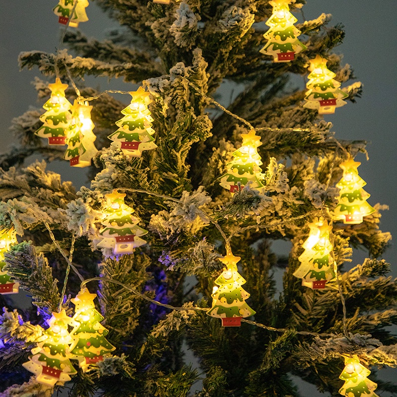 Dây đèn LED 10/20 bóng hình ông già noel trang trí cây thông giáng sinh