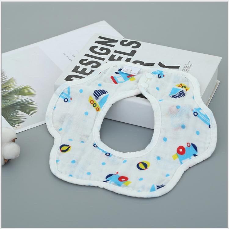 Yếm tròn sợi tre 360 độ 4 lớp có cúc bấm