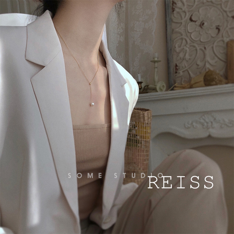 Vòng cổ Mạ Vàng 14K Đính Hạt Giả Ngọc Trai