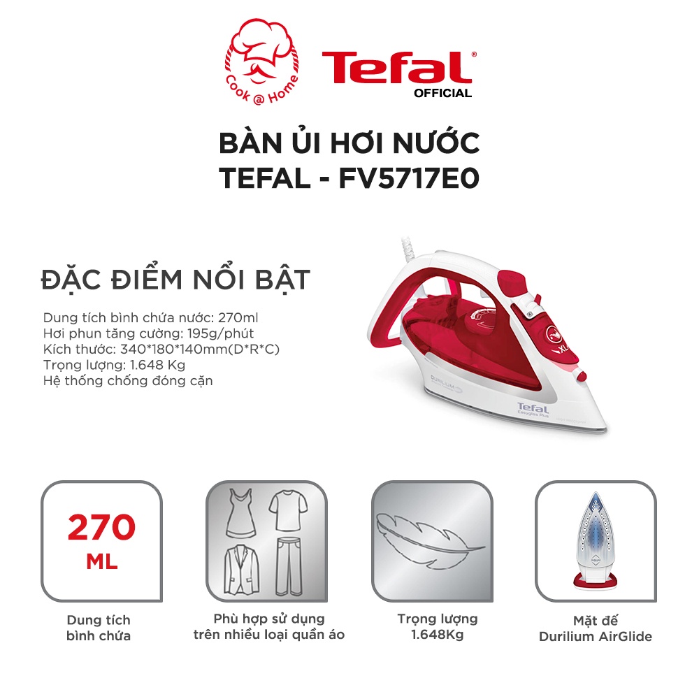 Bàn ủi hơi nước Tefal FV5717E0 -  2500w