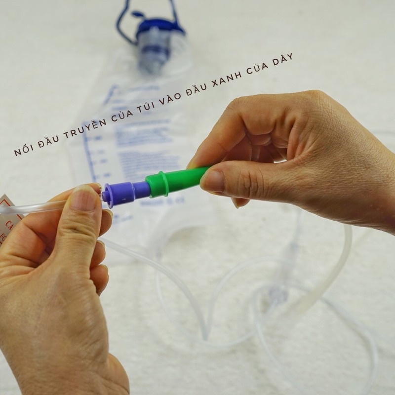 ❤ Túi cho ăn Súc Ruột Enema thải độc đại tràng bằng cafe theo phương pháp Gerson dung tích 1200ml, kèm dây truyền