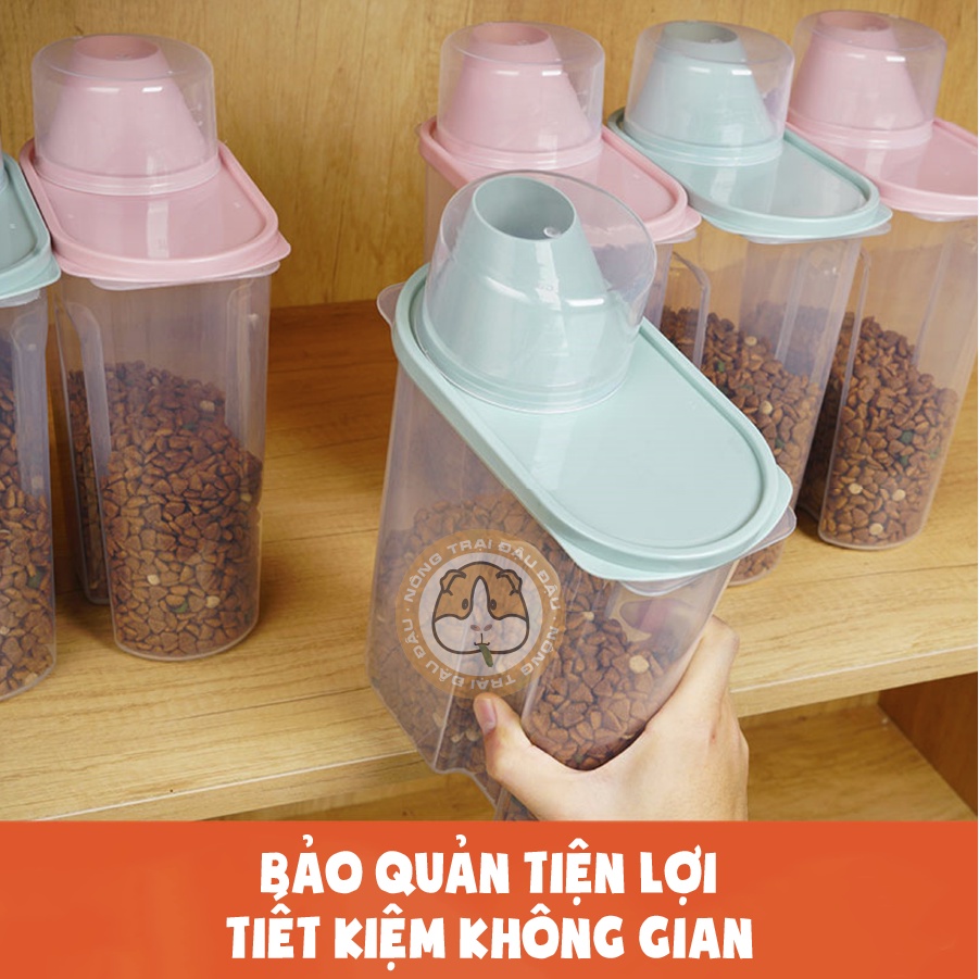 Hộp Đựng Thức Ăn Cho Thú Cưng Tiện Lợi Hạt Khô, Cỏ Nén, Thức Ăn Khô Hộp Đựng Thức Ăn Cho Thỏ, Bọ Ú, Chó, Mèo, Hamster