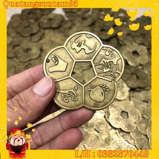 Đồng Xu Hoa Mai 5 Cánh Phong Thuỷ Tài Lộc May Mắn Bỏ Bóp Ví, Tủ Thờ, Két Sắt Ý Nghĩa