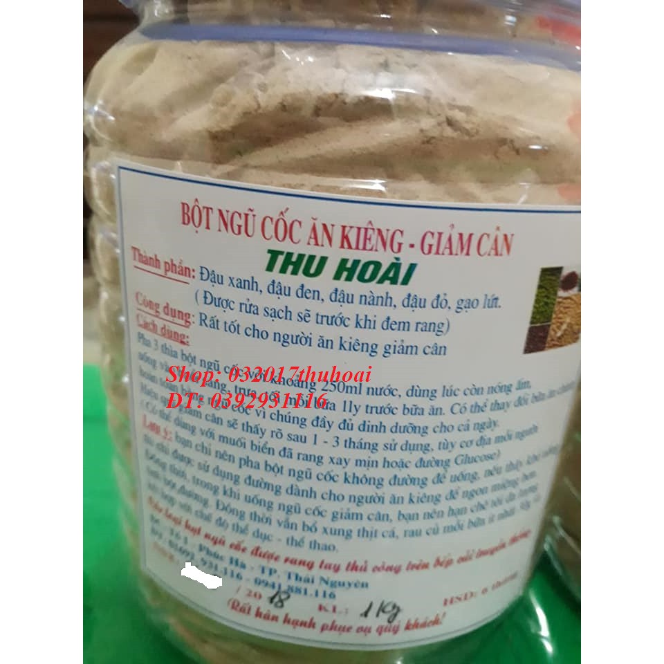 [1 kg] Bột ngũ cốc ăn kiêng - giảm cân nhà làm (các loại hạt rửa sạch, rang bếp củi)