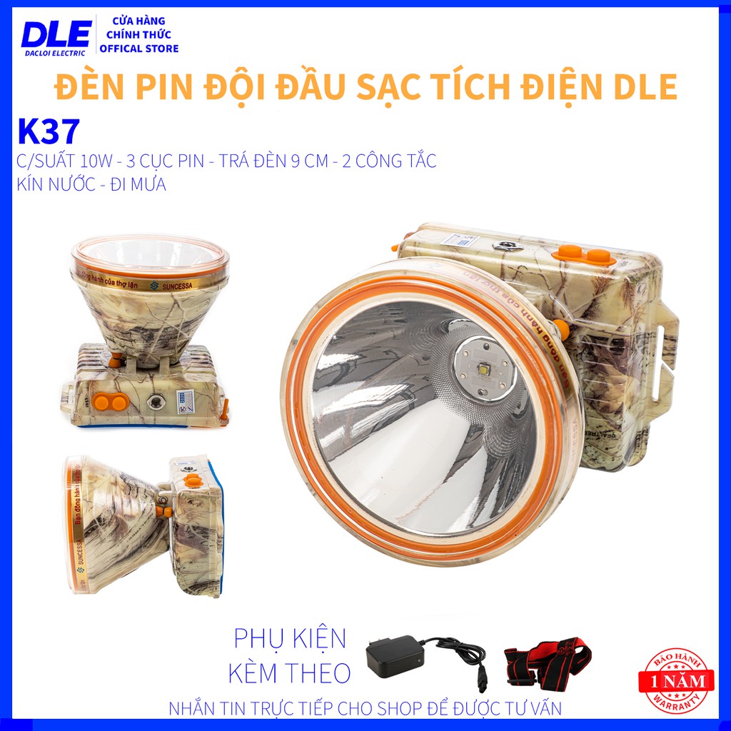ĐÈN PIN ĐỘI ĐẦU K37 - 3 CỤC PIN - 16800mAh - CHỐNG NƯỚC - ĐÈN ĐỘI ĐẦU - ĐÈN ĐEO ĐẦU - ĐÈN SOI ẾCH - ĐÈ