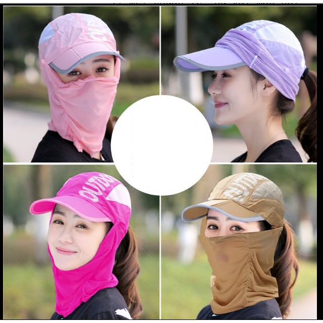 Mũ chống nắng 360 độ thời trang nón kết chống nắng kèm khẩu trang đa năng