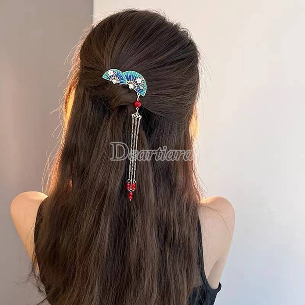 Mới Lược Cài Tóc Phối Tua Rua Phong Cách Cổ Điển Thanh Lịch Dành Cho Nữ