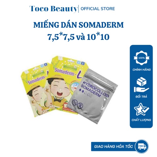 Miếng dán hút mủ/mụ n & làm lành vết thương Somaderm – L – Hàn Quốc, 7.5 x 7.5, 1 miếng/hộp