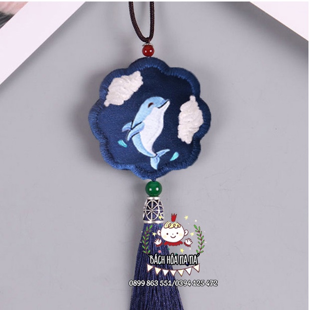 DIY tự thêu túi thơm phụ Kiện/Móc Khóa Bộ Kit Tự Tập Thêu Tay Phong Cách Biển Cả - The Sea Cho bạn Trai- Bách hóa Na Na
