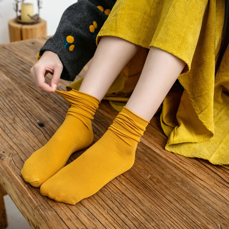 Tất nữ nhún cổ cao, vớ nữ thun gân nhún cổ trẻ trung phong cách Vingate TAT38