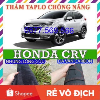 CAO CẤP- THẢM TAPLO HONDA CRV (2010-2015-2020-2021) DA VÂN CARBON-NHUNG LÔNG CỪU