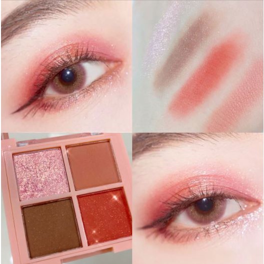 Phấn mắt 4 ô K'apeine nhỏ gọn bỏ túi siêu xinh nhiều nhũ bling bling