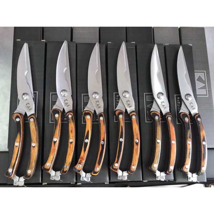 Kéo Cắt Gà Cán Gỗ KAI JAPAN - 100% Authentic